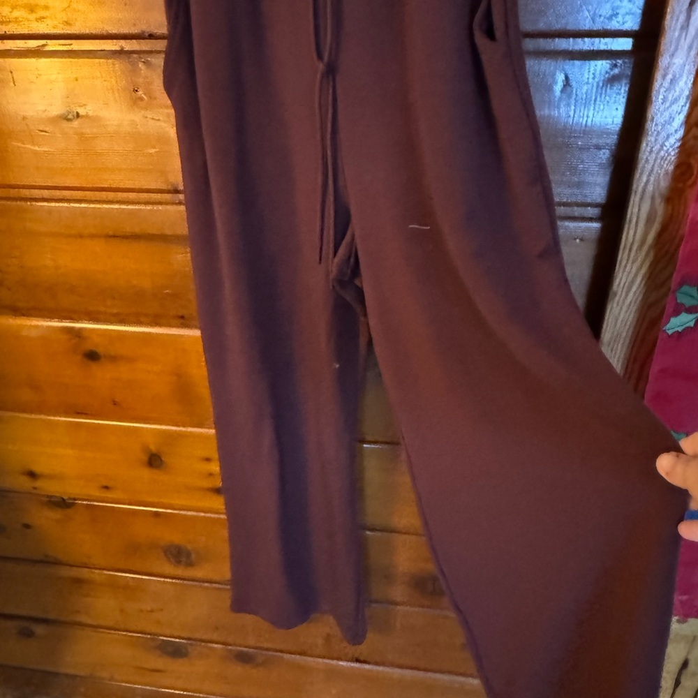ATHLETA NWOT Abstract Brown Wide-Leg Jumpsuit Large - Picture 2 of 6